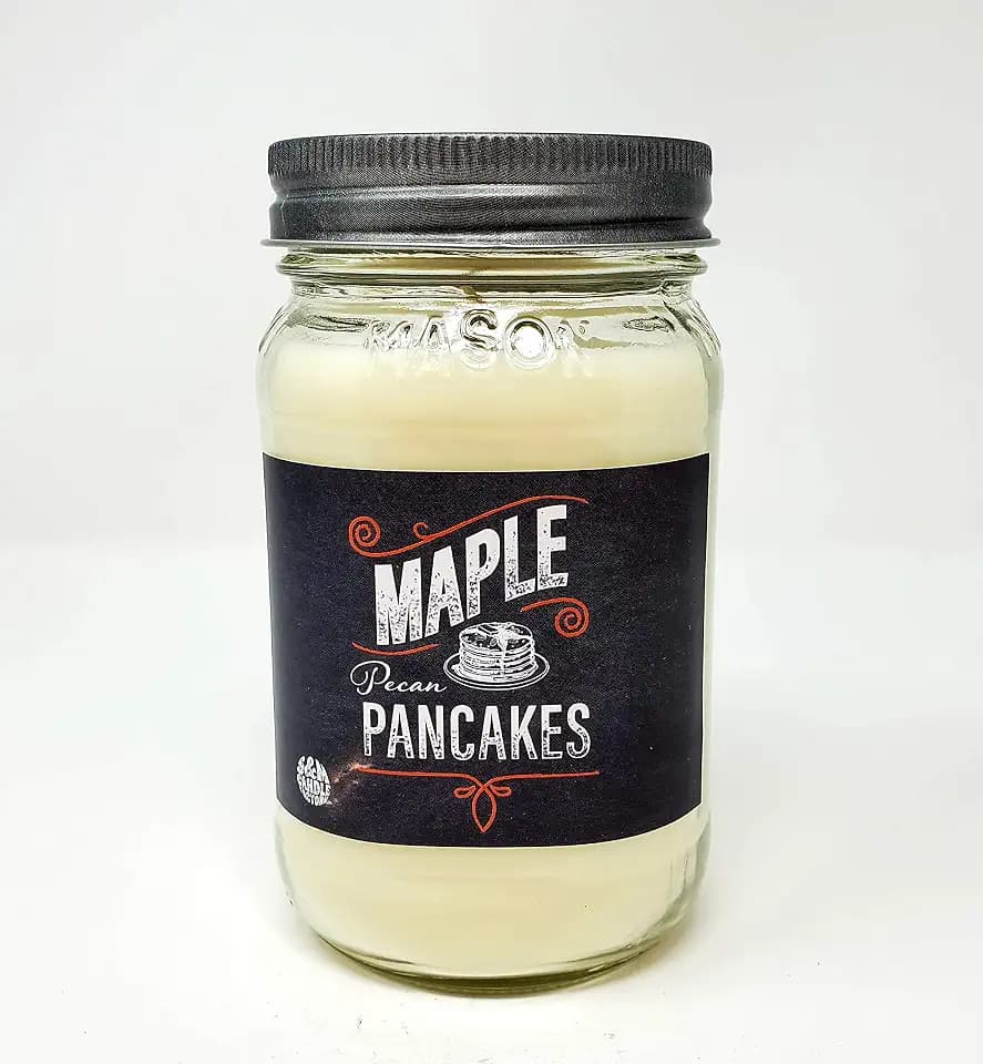 Maple Pecan Pancakes Candle ~ All Natural Premium Soy Candle (16oz Mason Jar)