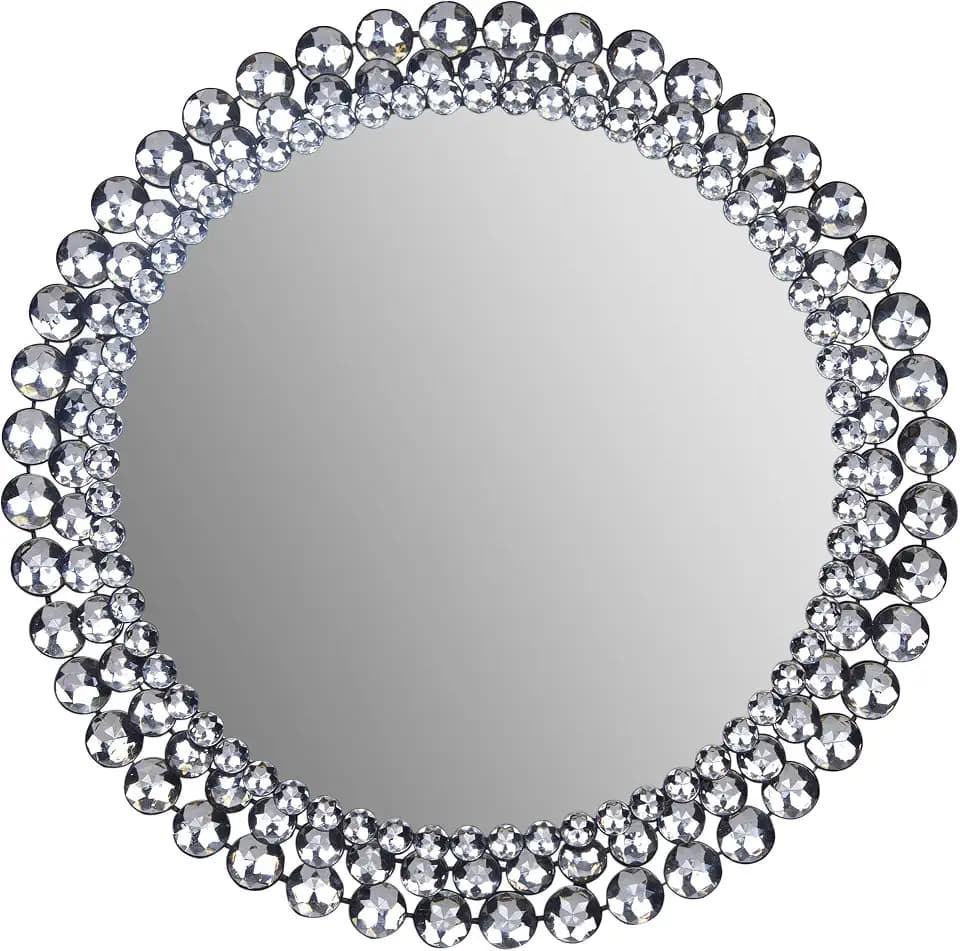 Everly Hart Collection Round Jeweled Mirror, 24"
