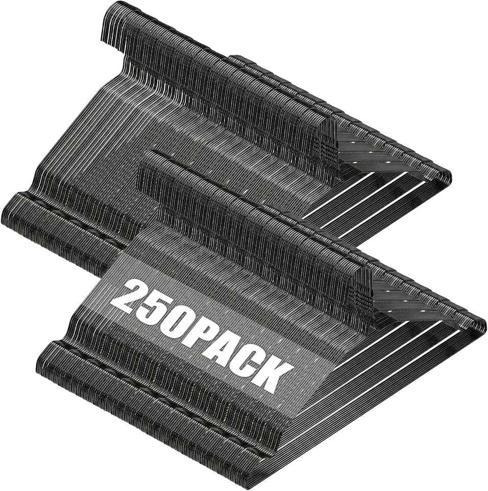 Space Saving Metal Wire Clothes Hangers, 250 Pack, 17 Inch, Black