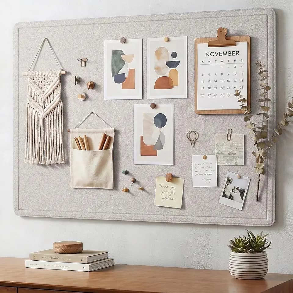 AKTOP Foldable Felt Bulletin Board 24x16 in, Latte
