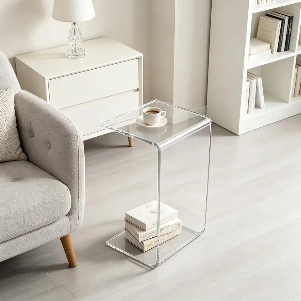 Acrylic 24" Small Table-Multipurpose Modern Furniture for Use as Lap desks, Acrylic Side Table or End Table in Living Rooms, Bedrooms and Offices