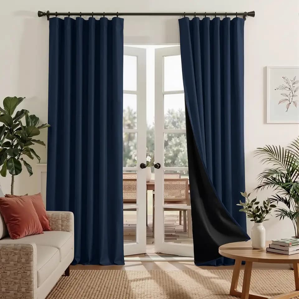 RYB HOME 100% Blackout Bedroom Living Room Curtains 96 inches Long 2 Panels