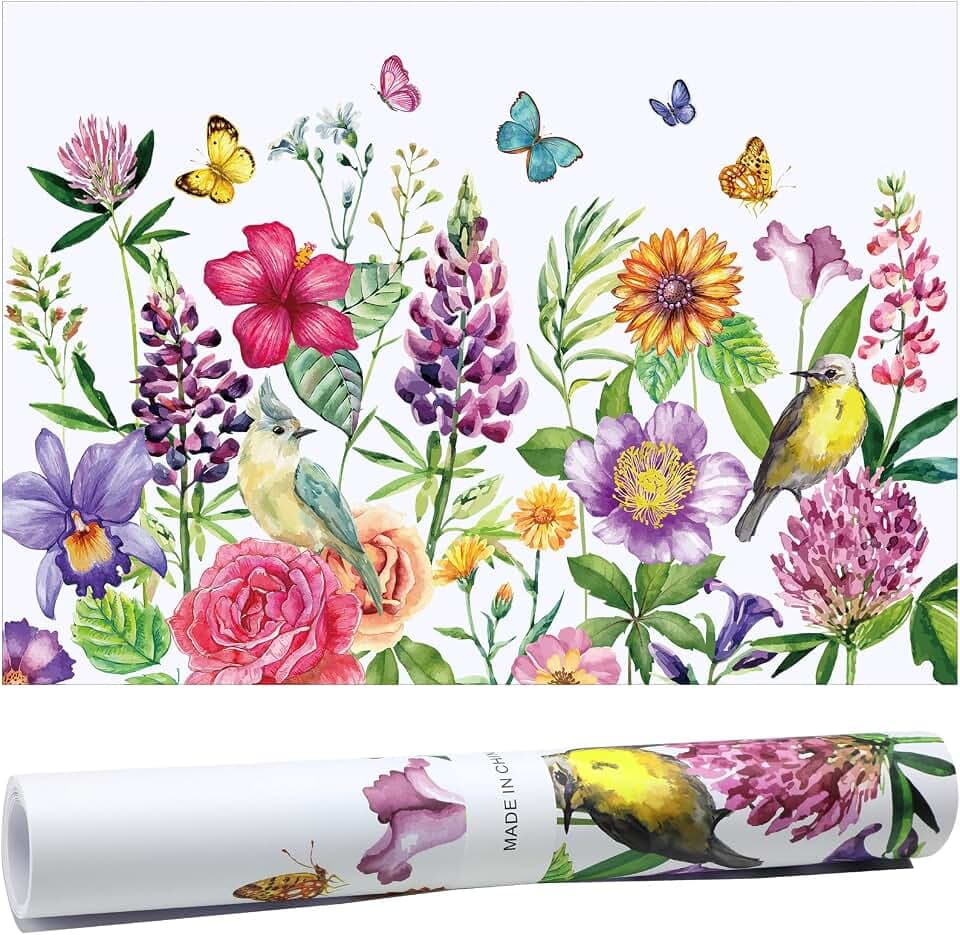 Gersoniel 10 Sheets Scented Drawer Liners, Jasmine, Colorful Pattern