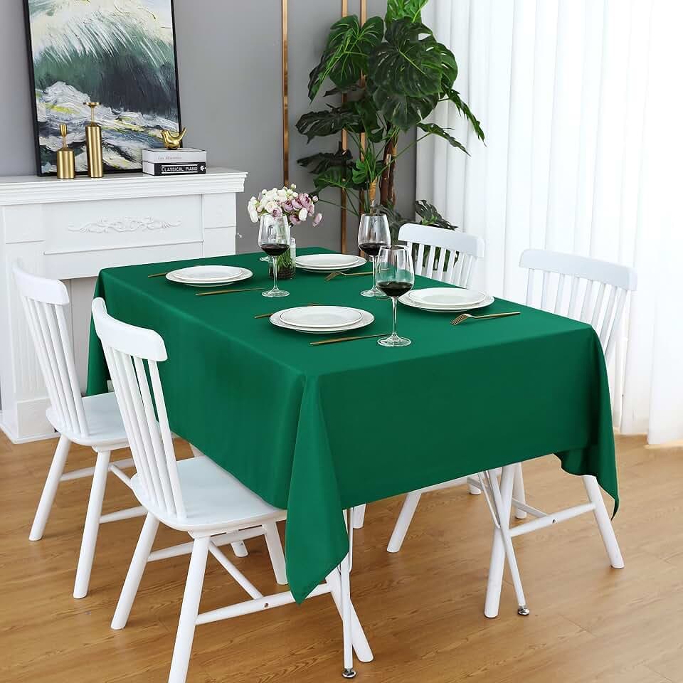 FOLINS&HOME Green Square Tablecloth, 54 x 54 Inch Waterproof Table Cloth