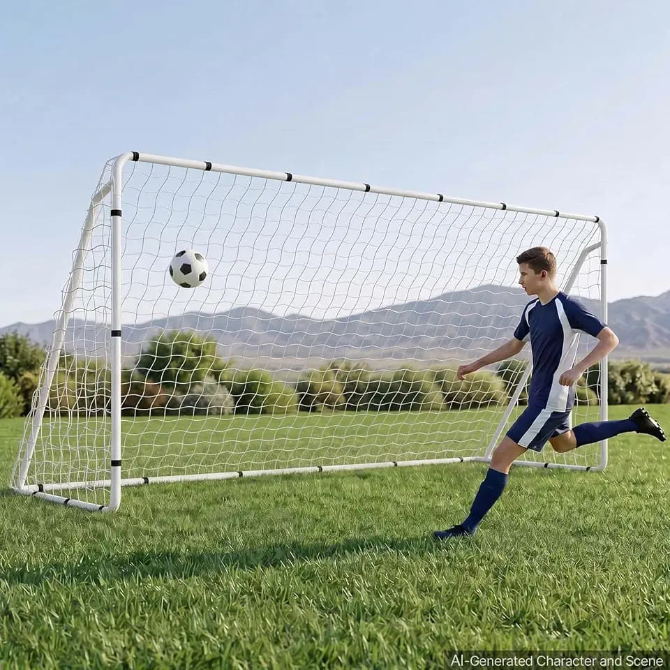 VEVOR Soccer Goal 12x6 FT Soccer Goal for Backyard with Iron Frame PE Net