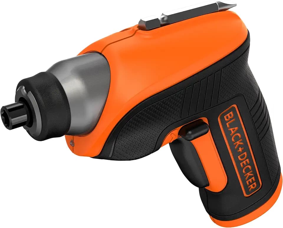 Black+Decker Akku-/ Winkelschrauber (3,6V, 1,5Ah Li-Ion, Winkelaufsatz, 8 Positionen, autom. Spindelarretierung, Rechts-/Linkslauf, LED-Arbeitsleuchte, magnetische Bit-Aufbewahrung) CS3652LC