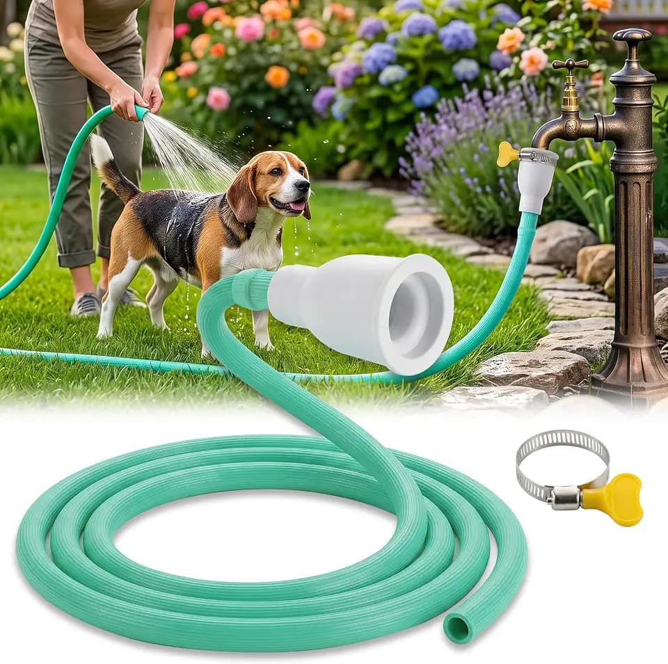 Faucet Hose Adapter for Sink, Transparent PVC Tube with Adjustable Faucet Connector and Hose Clamp Portable Water Transfer Accessories for Sink, Bucket, Garden, Pet Bathing (6.5 FT-Green)