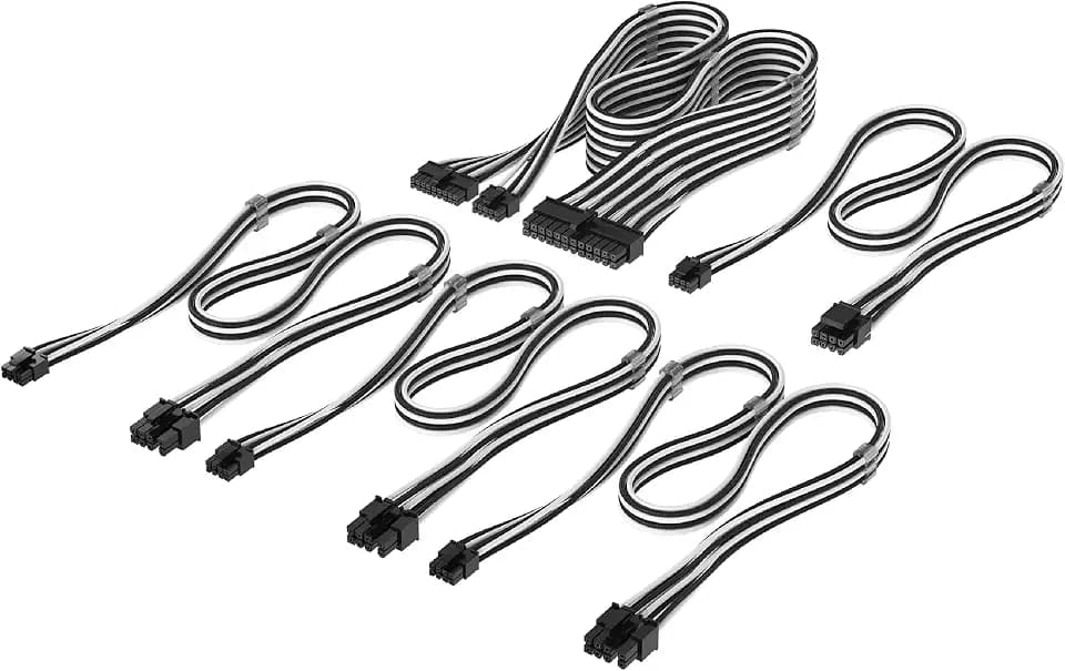 Corsair Elite Premium Starter-Kit Typ 4-Netzteilkabeln – Schwarz/Weiß