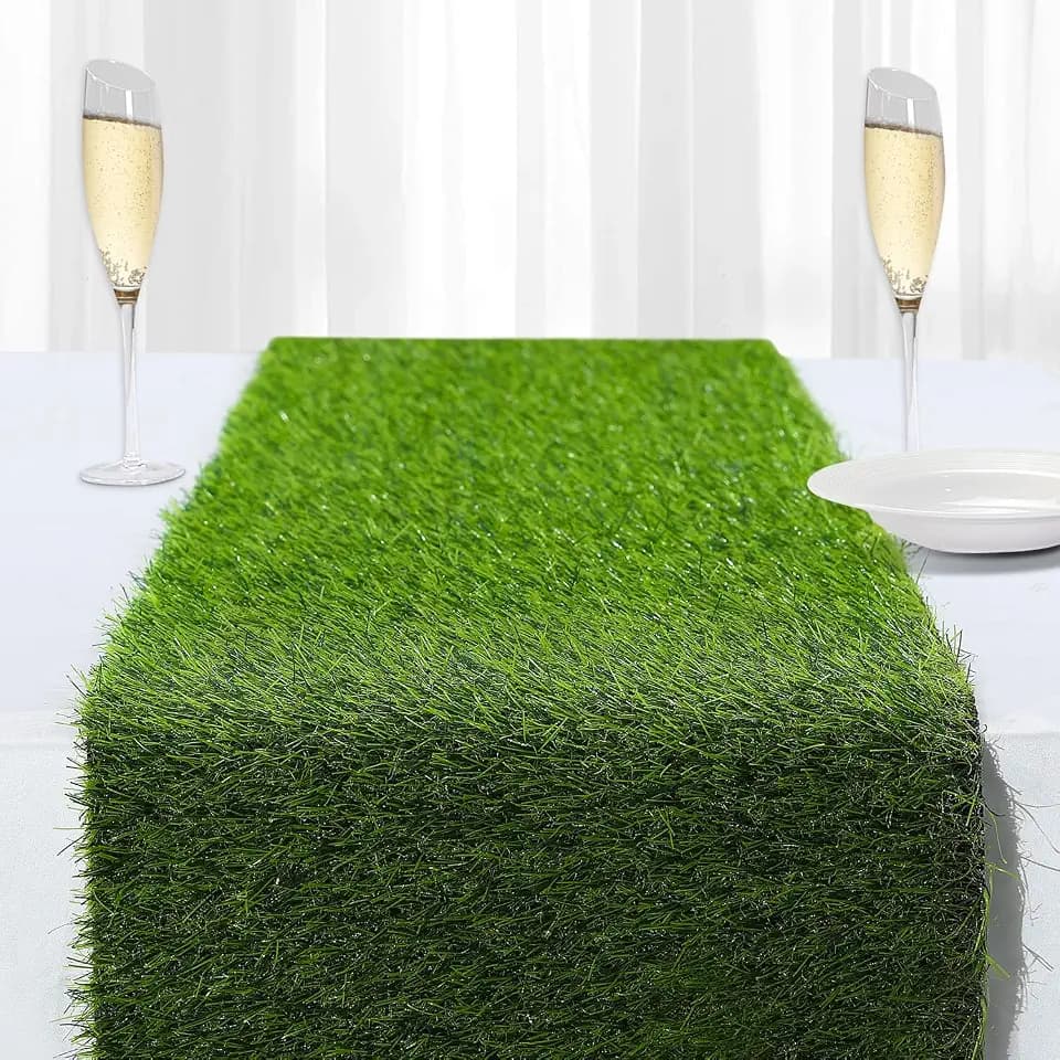 13x48 in Synthetic Artificial Grass Table Runner, Faux Turf Table Decor