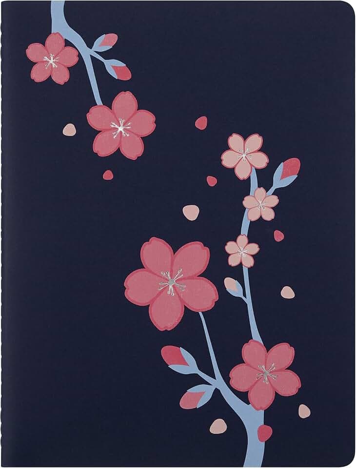 Moleskine Limited Edition Sakura 2025 Cahier Journal, Soft Cover, XL (7.5" x 9.75"), Ruled, Cherry Blossoms, 120 pages