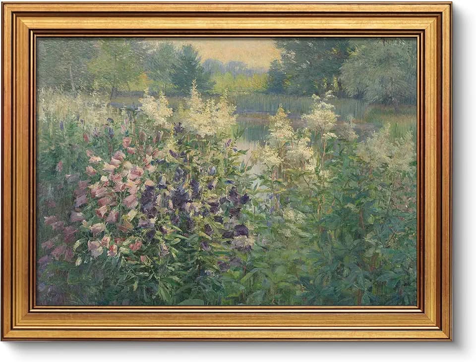 VIYYIEA Vintage Gold Framed Wall Art, Landscape Canvas Paint, 12x16 IN