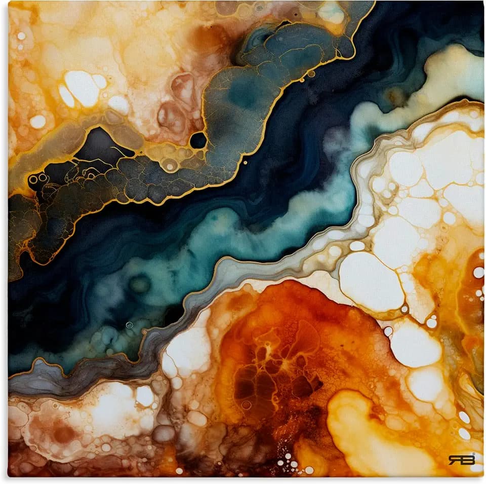 Liquid Geode Abstract Nautical, 36 x 36 Inch Canvas Wall Art