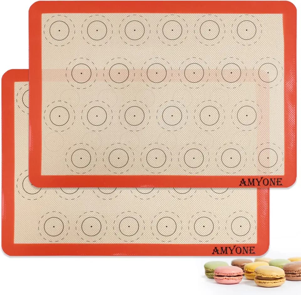 AMYONE Macaron Silicone Baking Mats for Half Sheet Pan, Platinum, 2PCS