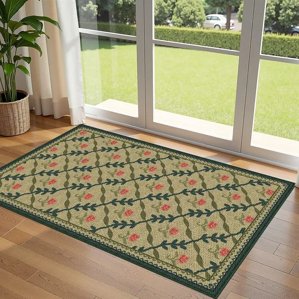 3x5 Entryway Rug, Small Washable Indoor Outdoor Mats for Front Door