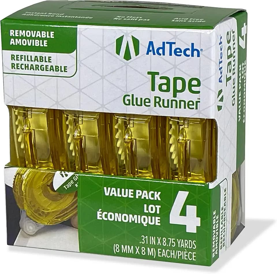 Adtech Crafter's Tape Removable Glue Runner 4pk 8.75 Yards, .31" X 315"