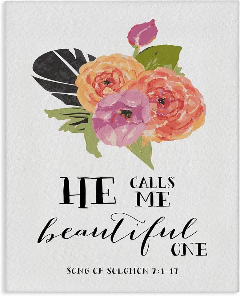 Stupell Industries Spiritual Floral Quote, 24 x 30 Inch Canvas Wall Art