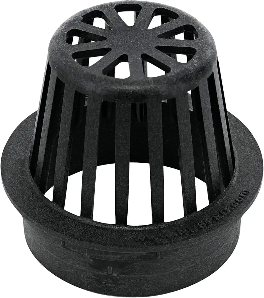 NDS 78A* 4-Inch Round Atrium Drain Grate Cover for 4-Inch Sewer and Drain Pipe Fittings, for Small Lawns, Landscaping and Patios, Black