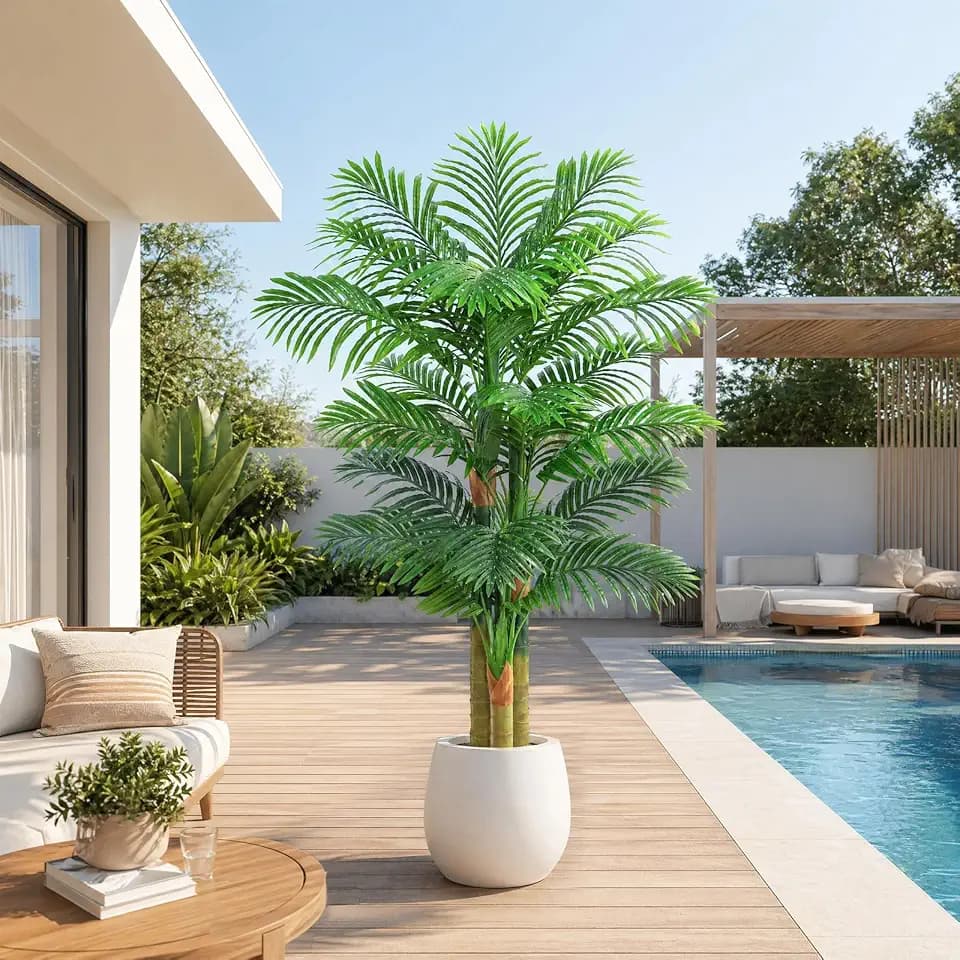 Artificial Golden Cane Palm Tree 5FT, Fake Palm Trees Indoor