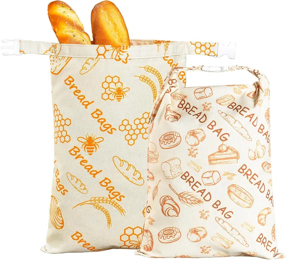 Beeswax Bread Bags for Sourdough, Reusable Bread Bags, XL 2 Pack