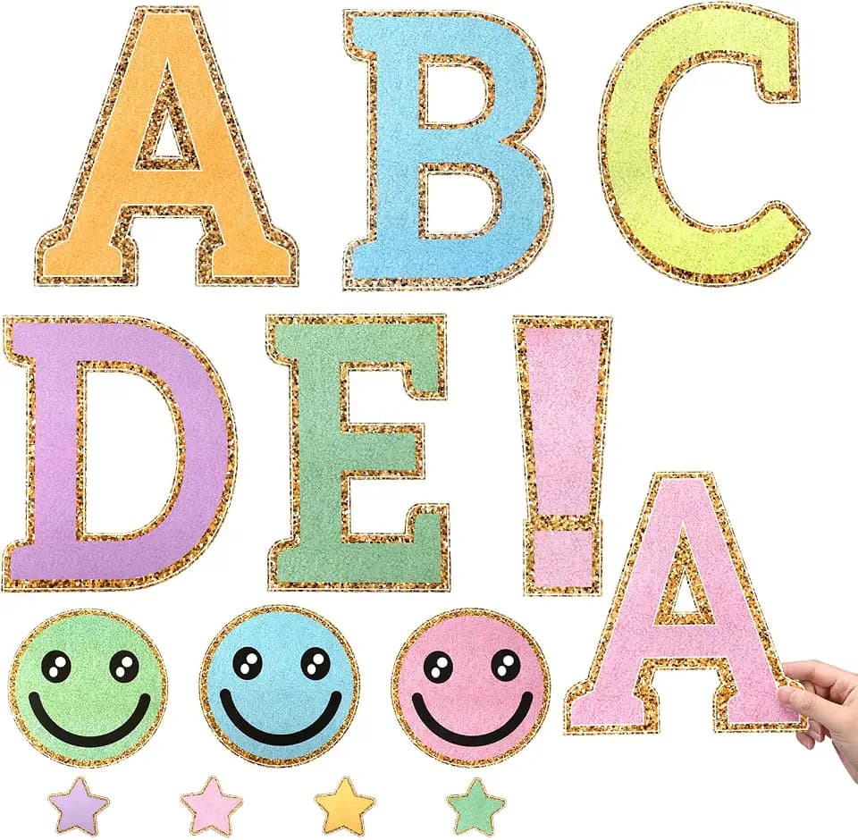 Mooliwe 120 Pcs 7 in Large Bulletin Board Letters Set Embroidered Alphabet