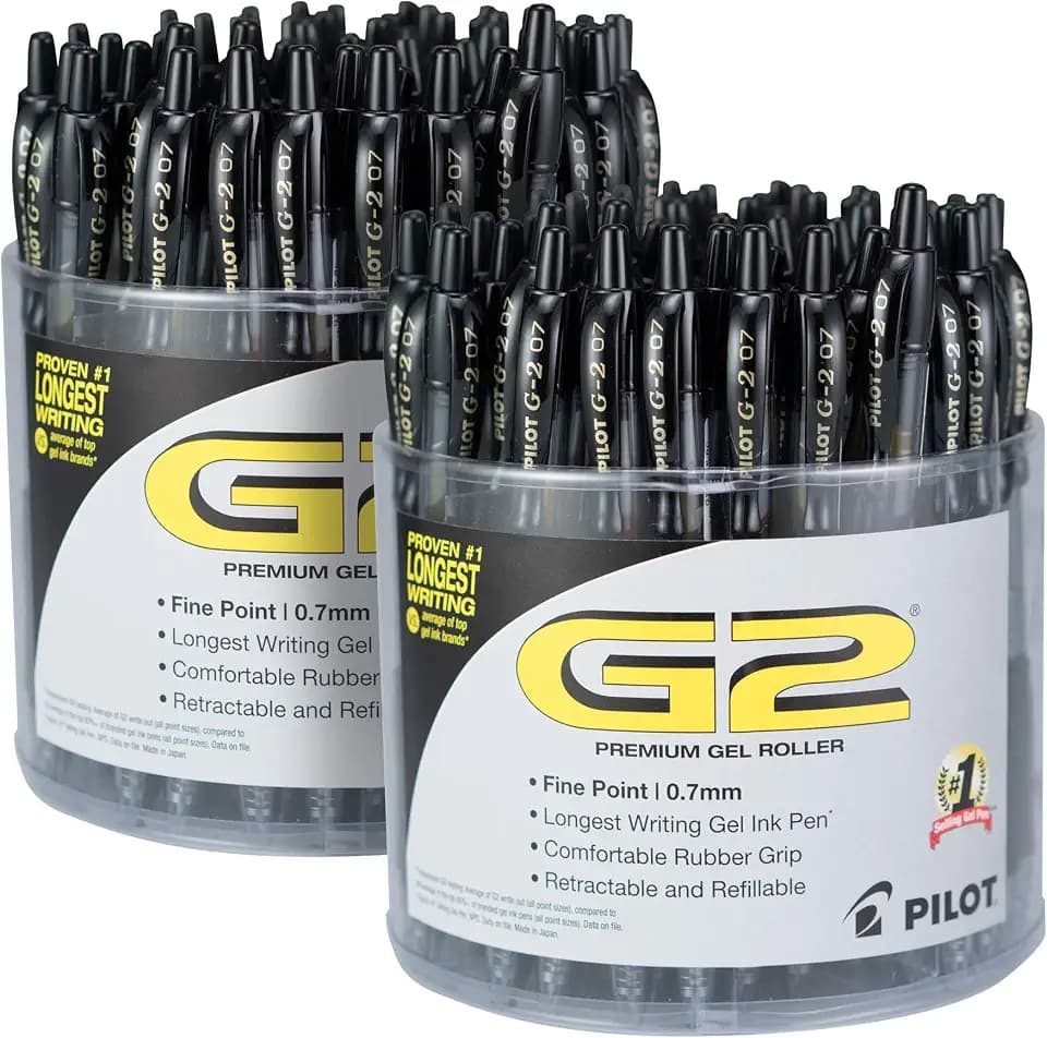 PILOT G2 Premium Gel Pens, Fine Point 0.7mm, Black Ink, 144-Pack