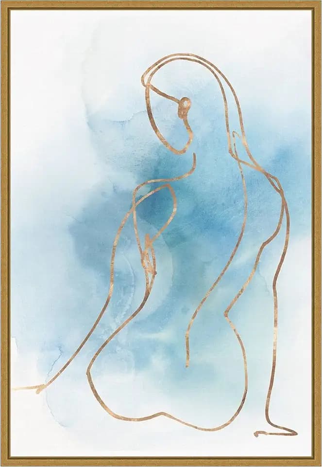 Amanti Art Framed Canvas Wall Art 23x16 Figurative II (Woman) by Isabelle Z, Framed Wall Art Canvas, Abstract Artwork, Modern Contemporary Decor, Medium Poster Painting for Living Room, Bedroom