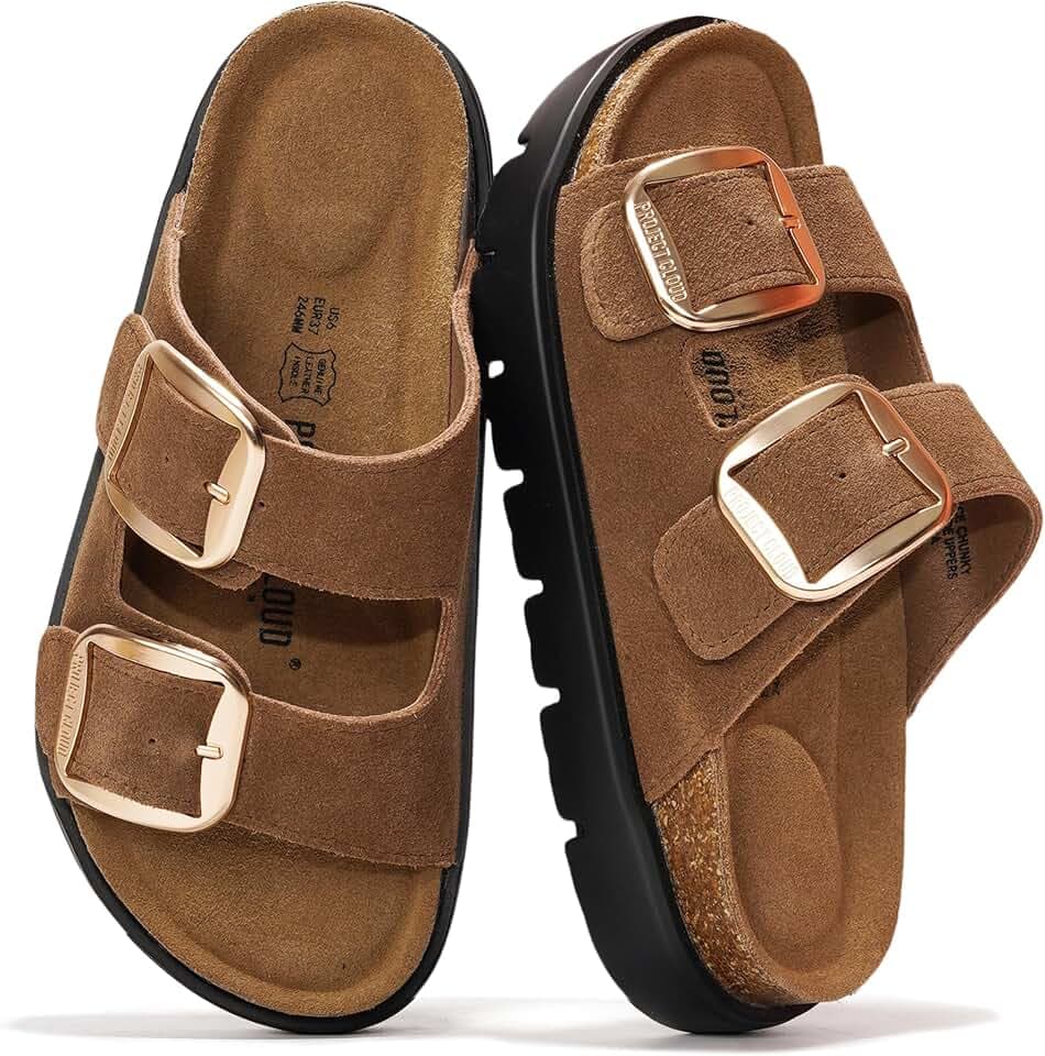 Project Cloud 100% Genuine Leather Platform Sandals Women Wedge Sandals