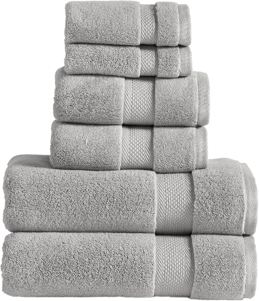 Modern Threads Luxury 6-Piece Quick-Dry Towel Set – Plush & Ultra-Absorbent for Spa-Like Experience, Cloud