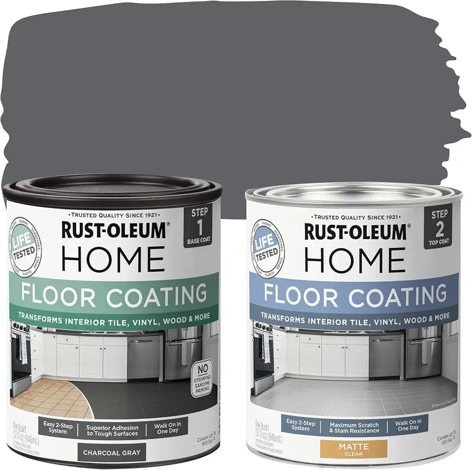 Rust-Oleum Home Interior Floor Matte Charcoal Gray Coating Kit