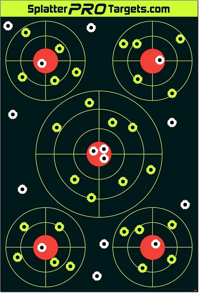 12x18 Splatter Targets. Shots Burst with a Bright Splatter Upon Impact. Instantly See Your Shots