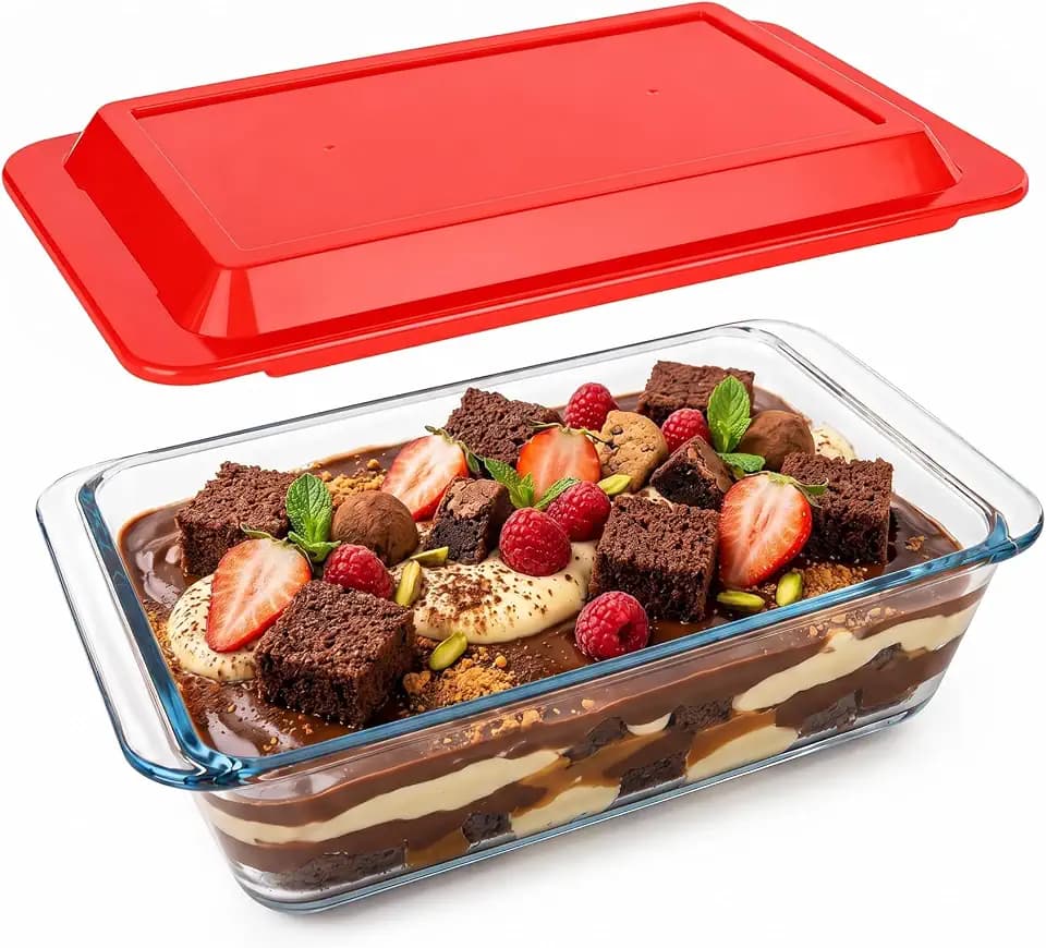 Small 1.4qt Deep Glass Baking Dish With Lid - Rectangular Tempered Glass Baking Dishs For Oven,Microwave And Dishwasher Safe