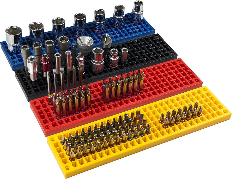 Free Zone 4 PCS Bit Organizer Set, 632-Hole 1/4" Hex Bit Toolbox Storage