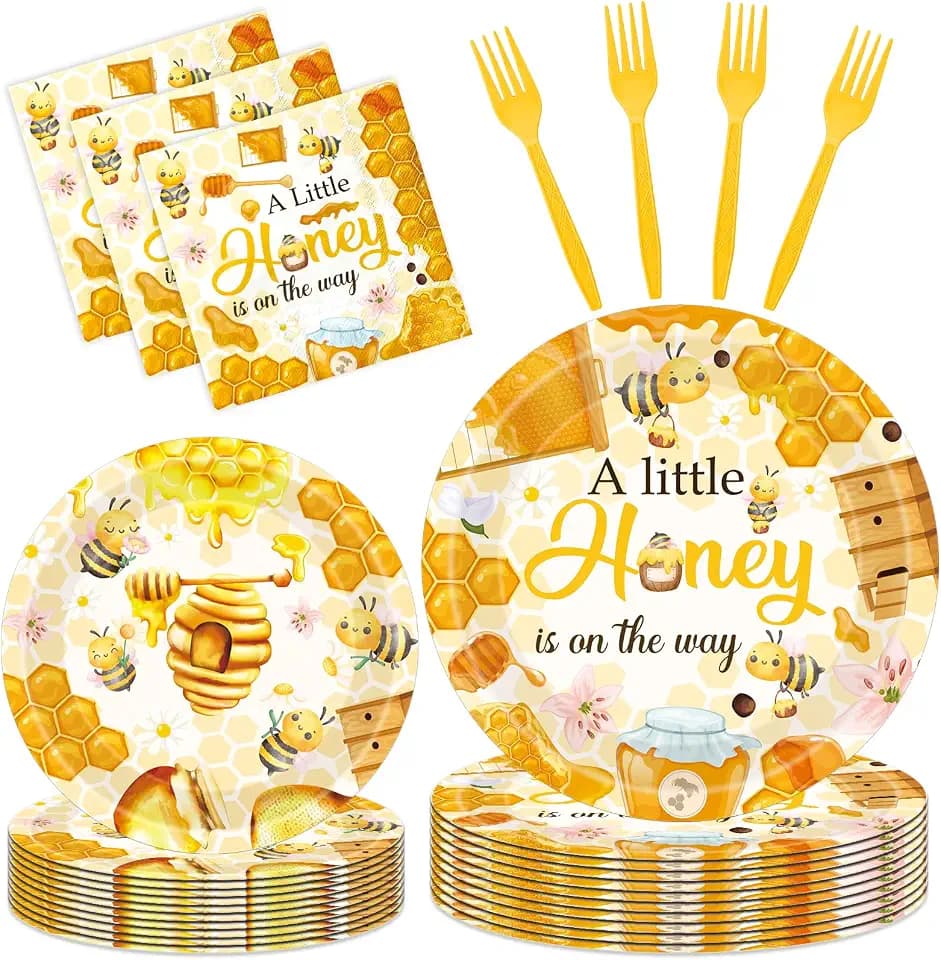 Bee Baby Shower Decorations - 96 Pcs A Little Honey is On the Way