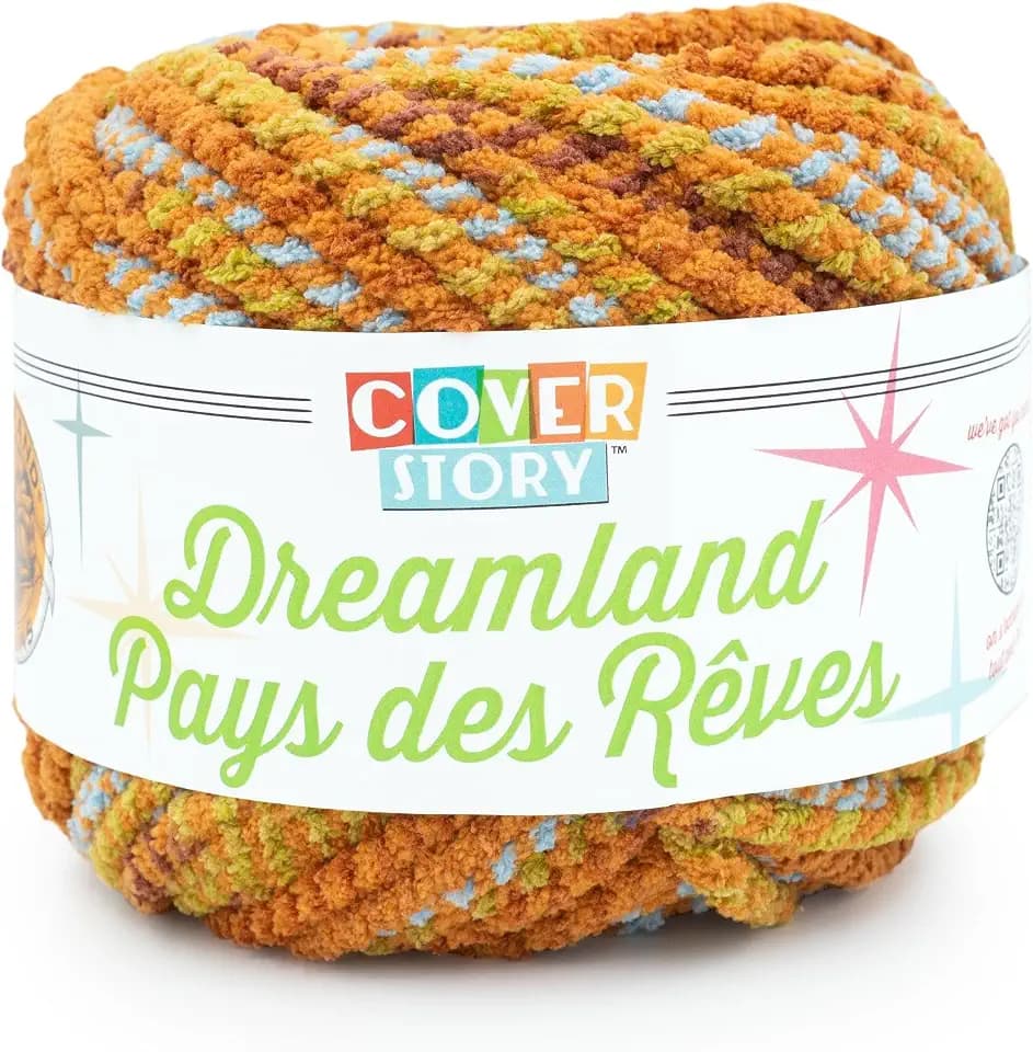 Lion Brand Yarn Cover Story Dreamland, Blanket Yarn, Bonfire, 1 Pack
