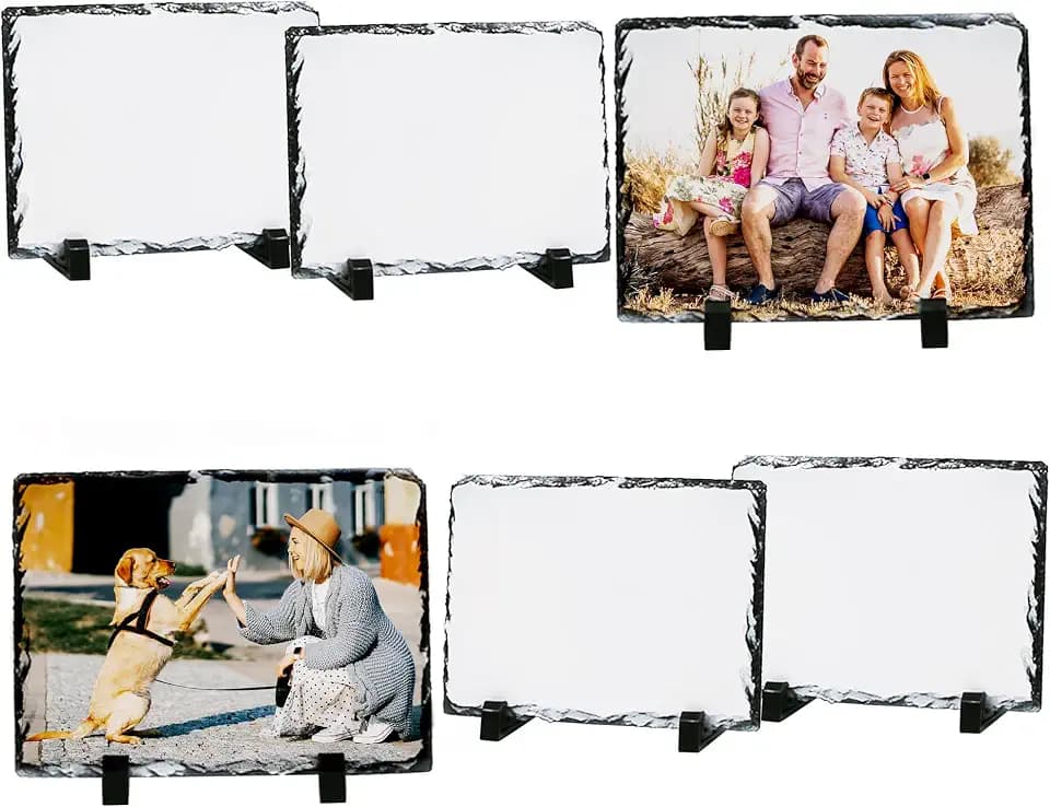 Sunnyglade 6 Pack 5.9x7.9 Inch Sublimation Slate Blanks Rock Photo Frame