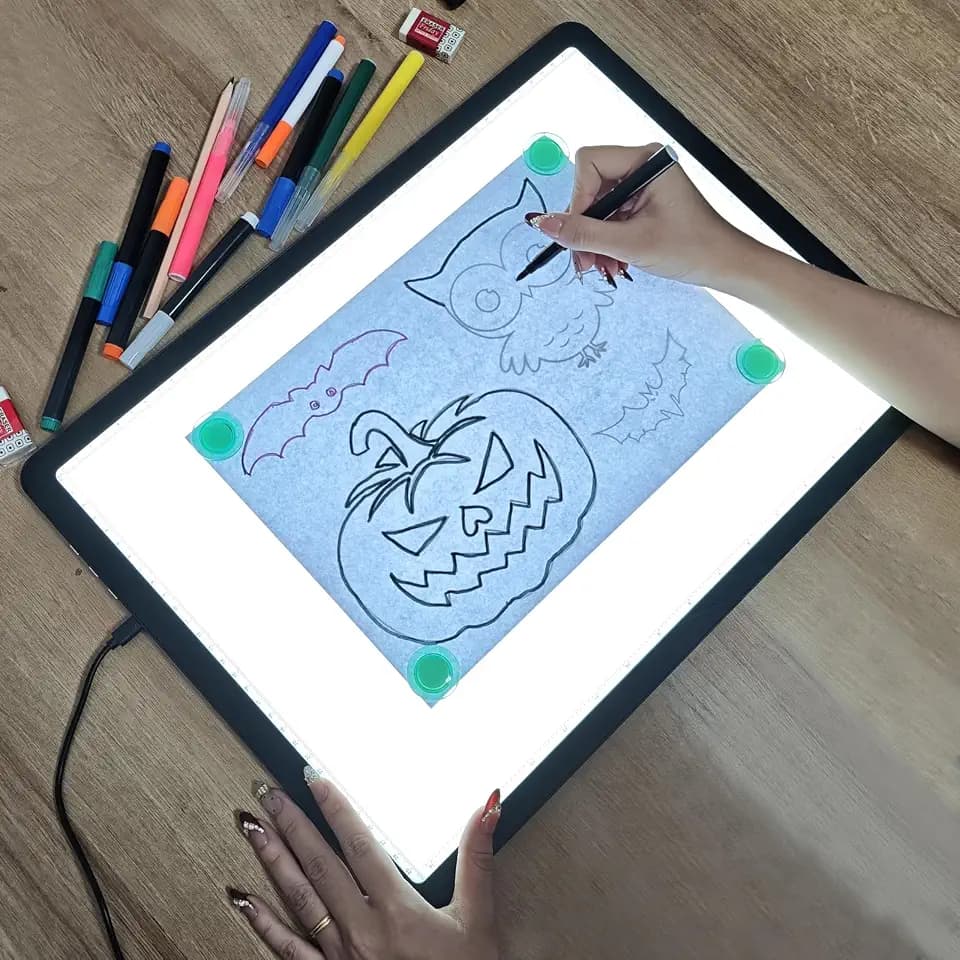 LEACUBER A3 Tracing Light Box, Magnetic Diamond Art Light Board with Side Buttons, Super Bright Light Pad for Diamond Painting, Corded Light Table for Sketching, Drawing,Weeding Vinyl,Stenciling Black
