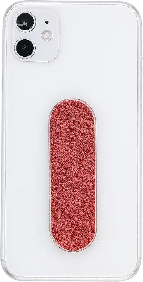 MOMOSTiCK - Das Original Smartphone Fingerhalter - Handy Fingerhalterung Ständer Griff - Handy Halter (Pearl Serie - Rot PU)