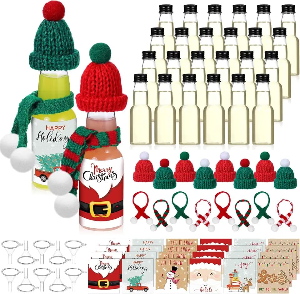 Mimorou 24 Pcs Christmas Mini Colorful Liquor Bottles Kit Party Favor
