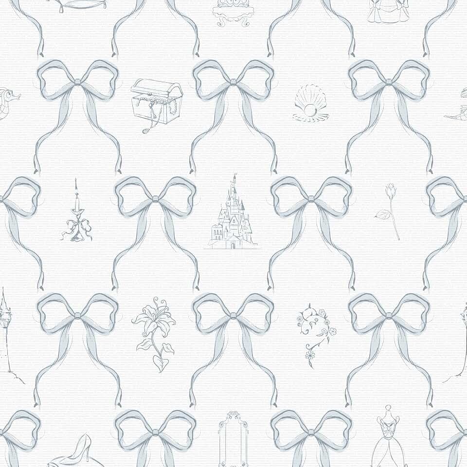 RoomMates Disney Princess Bows Blue Peel and Stick Wallpaper