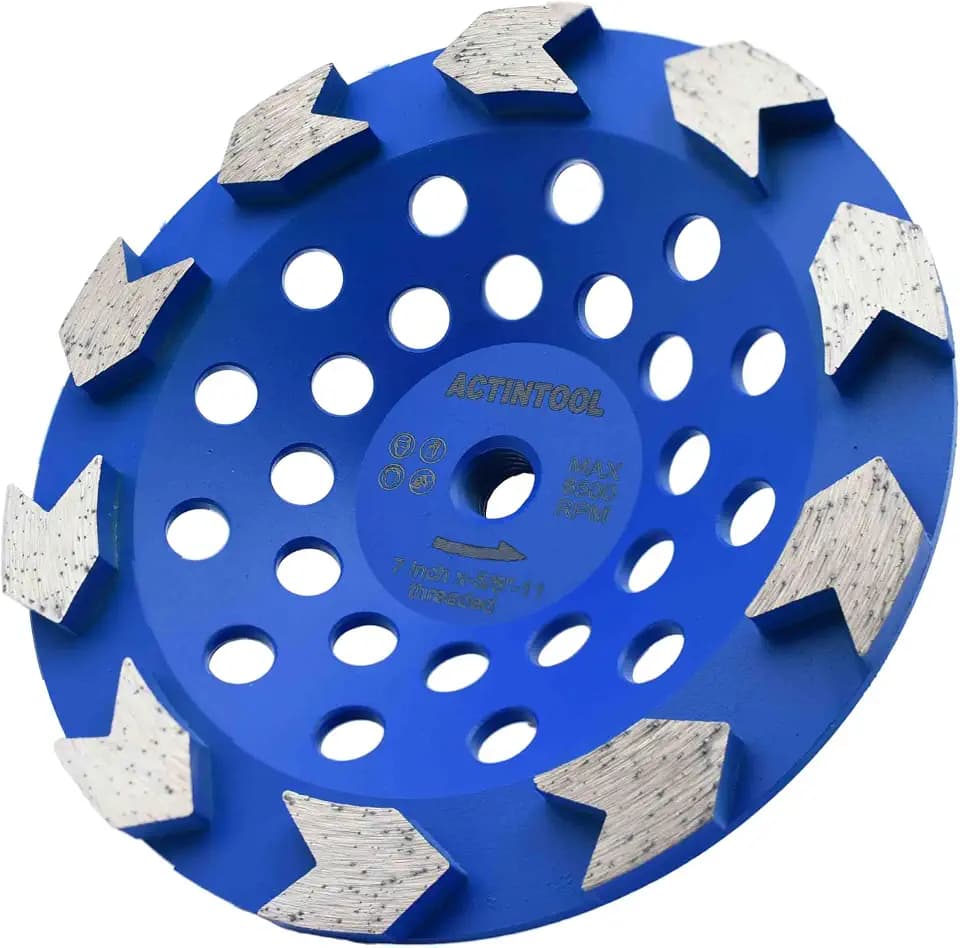 7 in.x 5/8-11 in. Abor Threaded 10 Arrow Segments Grinding Cup Wheel (5/8"-11 Threaded)