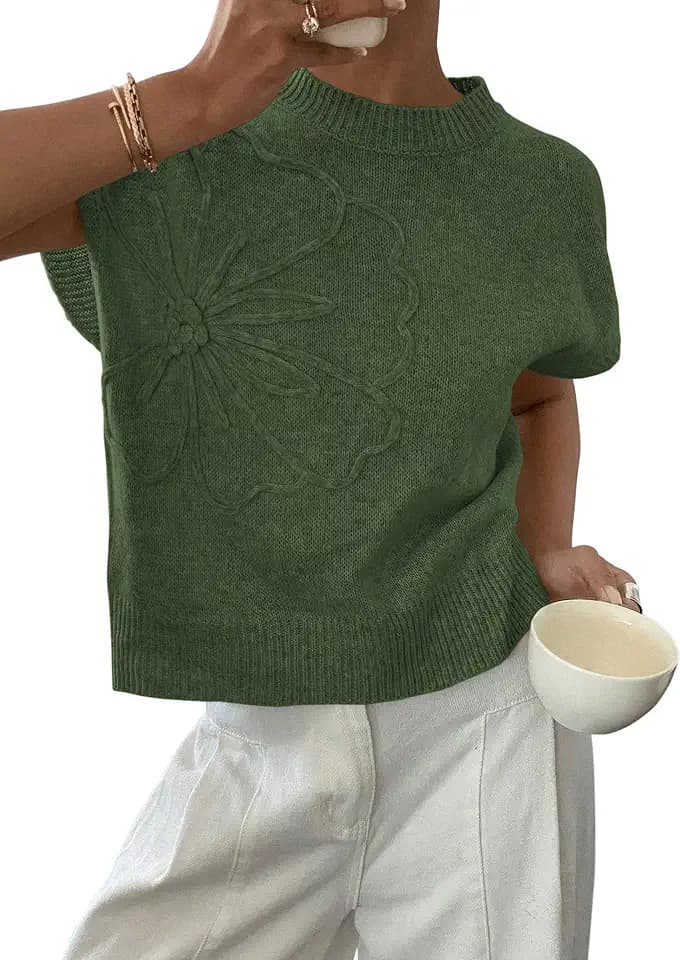 PRETTYGARDEN Women's Summer Short Cap Sleeve Sweater Vest