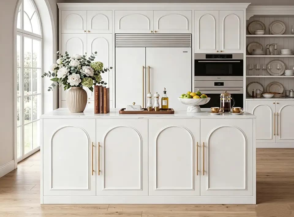 Stationary Kitchen Island, 63" Large Kitchen Island with Storage