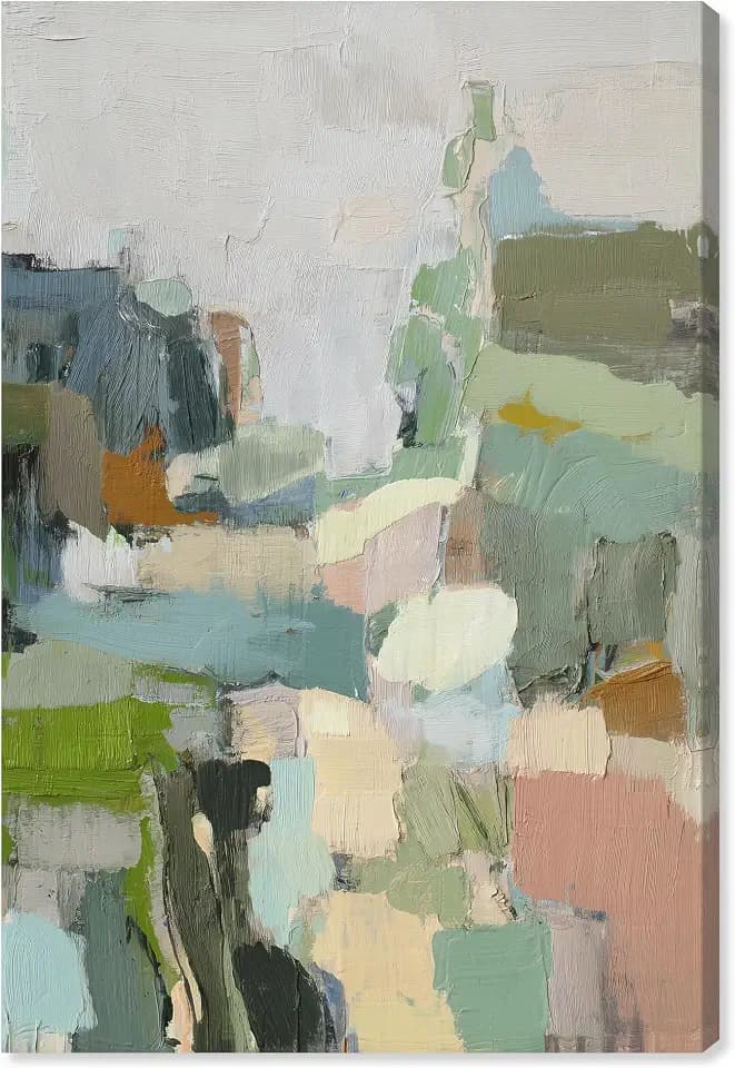 Aqua Green Genesis Canvas Print Green Wall Decor by Art Remedy, Gallery Wrapped, 24 x 36
