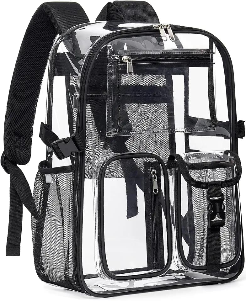 Clear Backpack for School 17" Large Clear Bookbag with Reflective