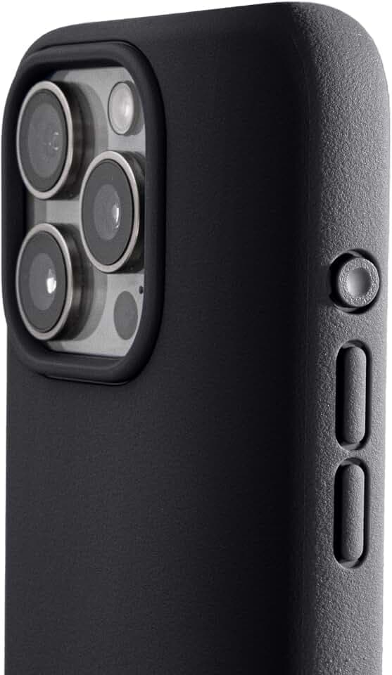 TineeOwl for iPhone 15 Pro Magnetic Case - Dune Series, Compatible with MagSafe, TPU, Minimalist, Slim/Thin, Grippy with Microfiber Lining, Rounded Action Button (Black, iPhone 15 Pro)