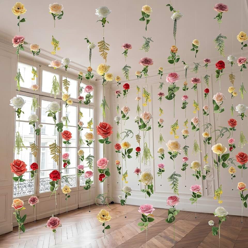 6 Pcs 35.11 ft Hanging Flower Artificial Wildflower Garlands Floral Vines