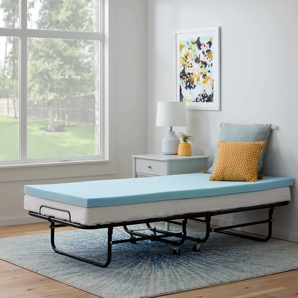 Linenspa Memory Foam Mattress Topper, Small Twin Size - 2 Inch Gel Infused Memory Foam - Plush Feel - Cooling and Pressure Relieving - CertiPUR Certified