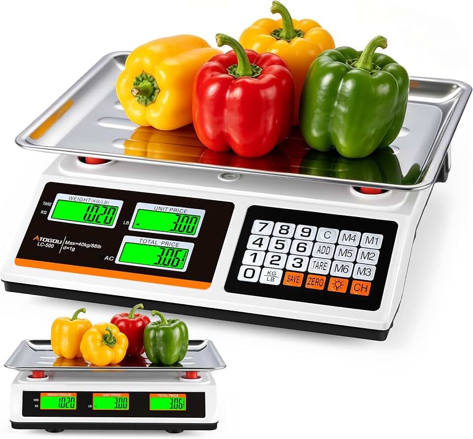 Atogou 1g/ 88lb Price Computing Scale, Commercial Food Kitchen Scale