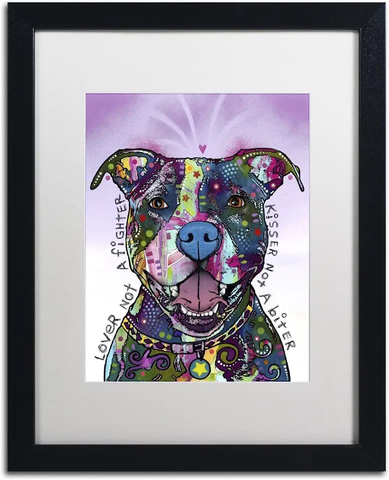Trademark Fine Art Love Not a Fighter by Dean Russo, White Matte, Black Frame 16x20-Inch
