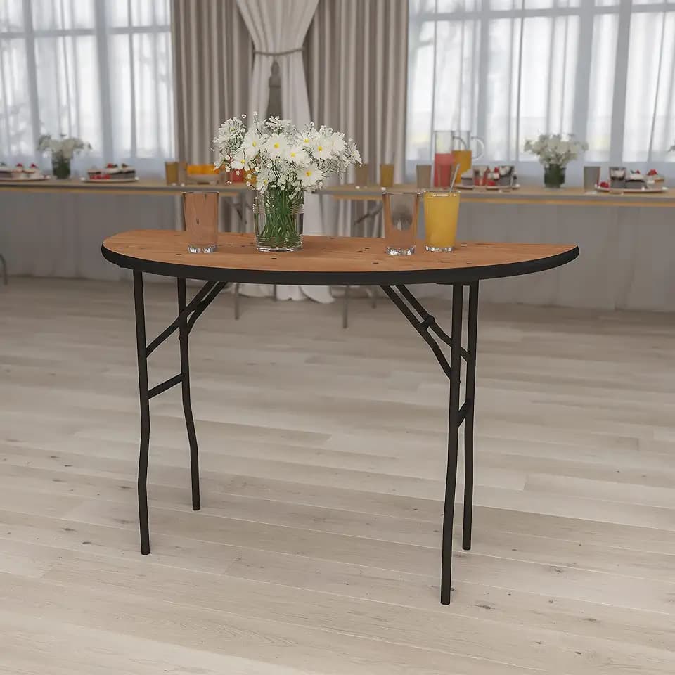 Flash Furniture 4 ft Wood Folding Round Banquet Table